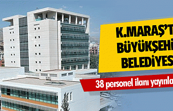 Kahramanmaraş Büyükşehir Belediyesi 38 personel...