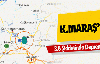 Kahramanmaraş’ta 3.8 Şiddetinde Deprem!