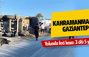 Kahramanmaraş-Gaziantep yolunda feci kaza: 3 ölü...